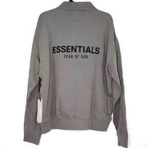 Essentials Fear Of God Mens XS Long Sleeve Taupe Polo Shirt NEW R1662